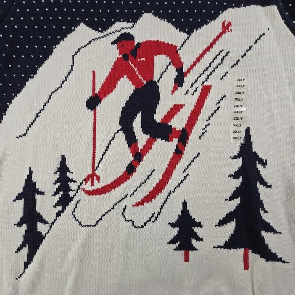 Polo Ralph Lauren Mens Downhill Skier Crew Neck Cotton Sweater Navy 3XLT NWT